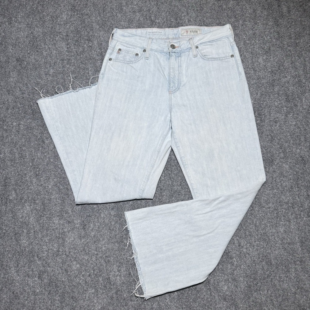 Adriano Goldschmied Quinne Crop Jeans Light Wash Women 28 High Rise Kick Flare